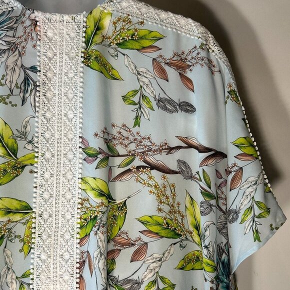 C Est. 1946 SZL Pastel Blue Vintage Inspired kimono Cottage Boho Cover Up Beach - Picture 3 of 9